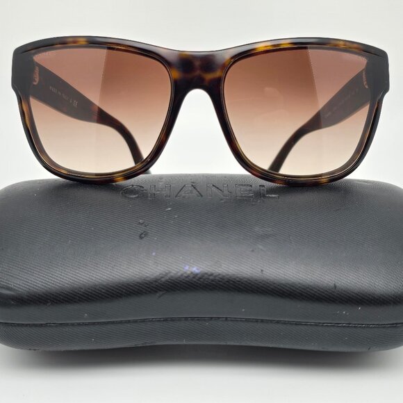 Chanel 5386 C. 714/S5 Tortoise Frame Lens Brown Gradient Sunglasses w/ Case 60mm - Picture 1 of 16